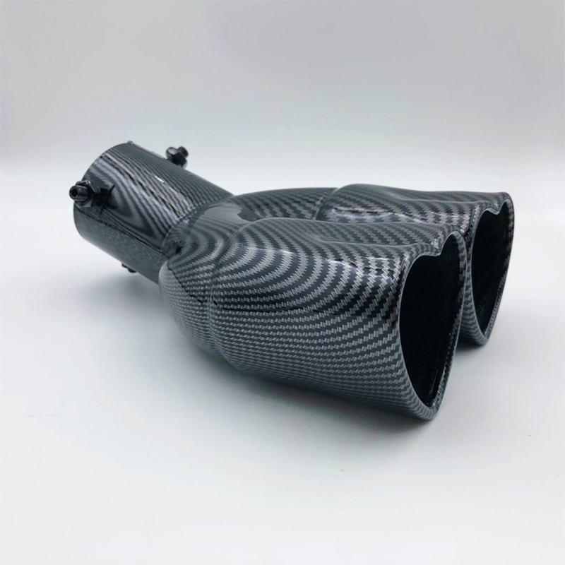 Universal Heart Shape Style Red Pink Exhaust Muffler Tips Stainless Steel Double Out Exhaust Tube Tips Car Accessories: Beige