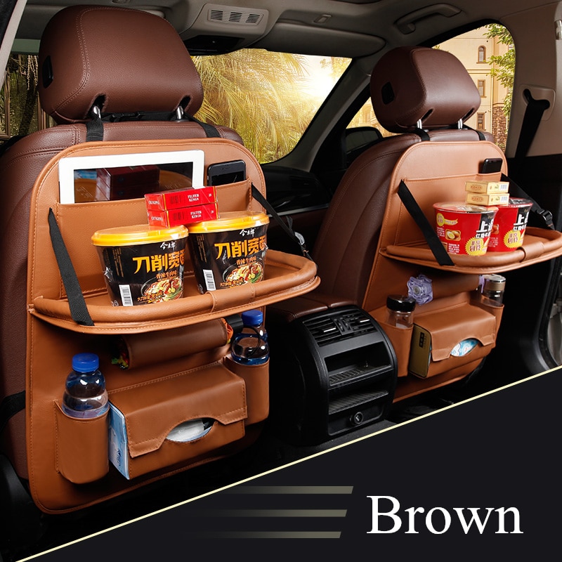 Nueva mochila para asiento de coche, organizador de mesa plegable, caja de almacenamiento para silla de bebé, caja de bolsillo, accesorios para automóviles