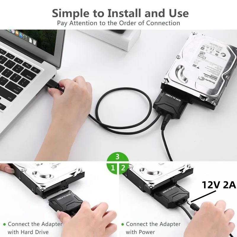 adapter dysku twardego seryjny ATA o prędkości 5 Gb/s USB 3.0 robić SATA 3 robić zewnętrznych dysków twardych 3,5/2,5 cala SSD Konwerter Sata na USB