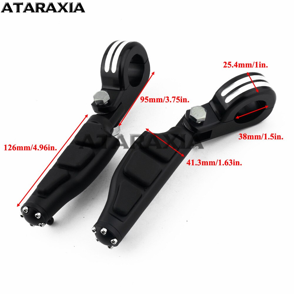 Motorcycle Pegs Highway Foot Pegs Clamp Engine Guards Highway Crash Bar Footrest W/mount FootPegs Clamp For Harley Sportster 883: 38 mm 1Set