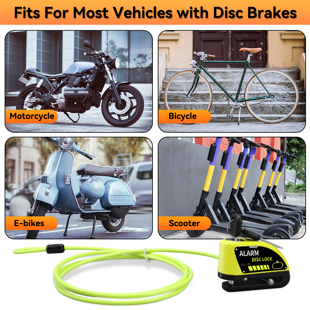 Extractme Motorrad Alarm Scheibenbremse Schloss 120dB Fahrrad Rad Disk Vorhängeschloss Sicherheit Diebstahlsicherung Rolle Alarma Motocicleta