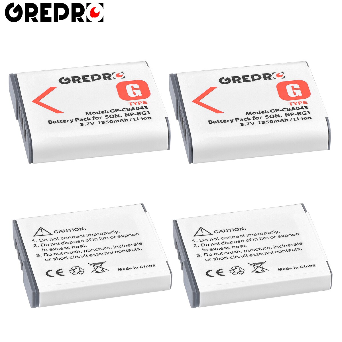 1350mAh Battery with Charger for Sony NP-FG1 NP-BG1 for Sony Cyber-Shot DSC W220 H55 HX9V HX20V HX5V H20 W300 H50 HX400 W55: 4x Battery