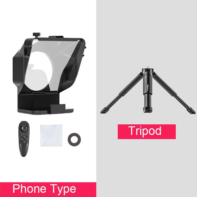 Ulanzi Smartphone and DSLR Recording Mini Teleprompter Portable Inscriber Mobile Teleprompter Artifact Video With Remote Control: for Mobile Tripod