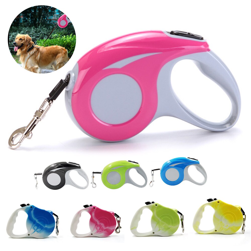 Automatisk tilbagetrækkelig hundesnor hund roulette gå løbe snor hvalpe snore reb til små mellemstore hunde kæledyrsartikler