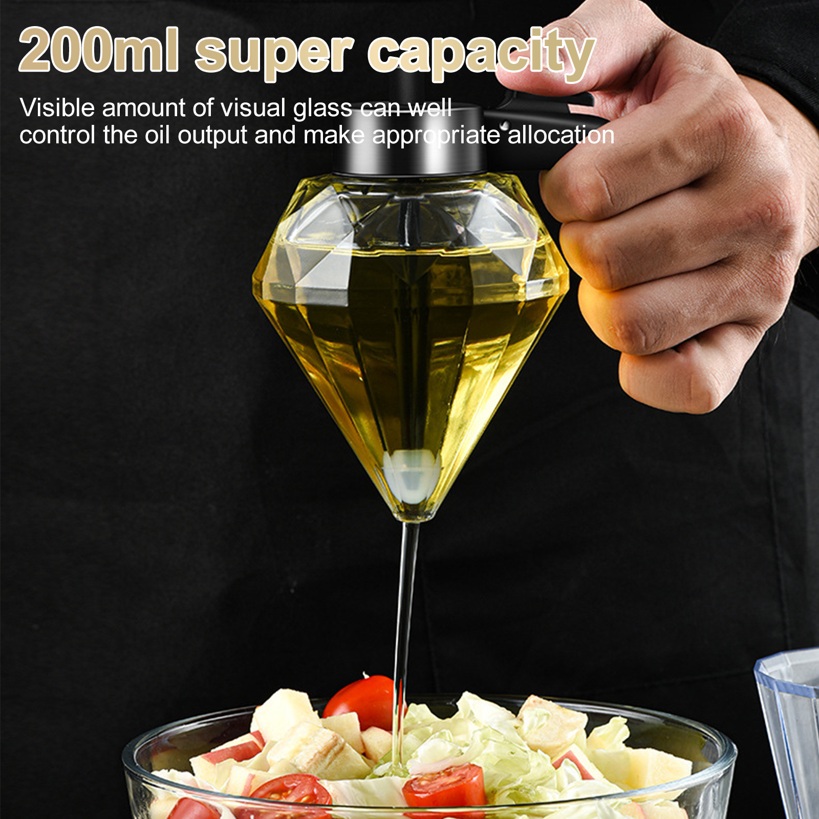 Glass/ABS Dispenser Pot Honey/Syrup Dispenser with Handle Honey Jar Syrup Dispenser For Cake Dessert Oil Dispenser Bottle