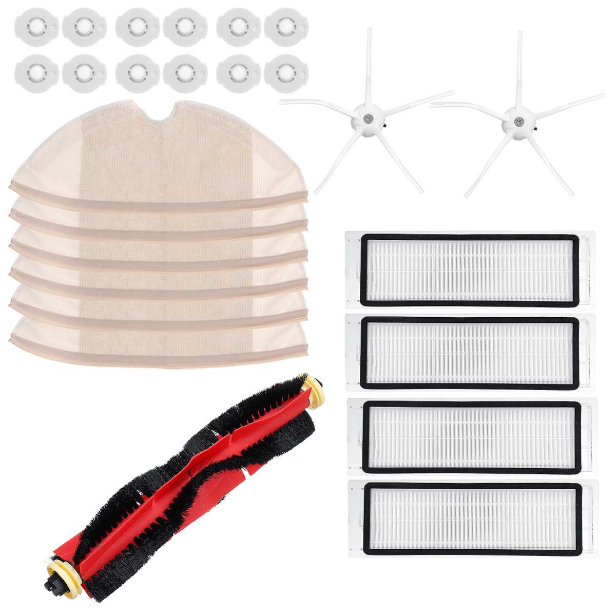 25/19/7/6 stk hepa filter hovedbørste sidebørste til xiaomi roborock  s6 s60 s65 s5 max  t6 robotstøvsugerdele: 25 stk