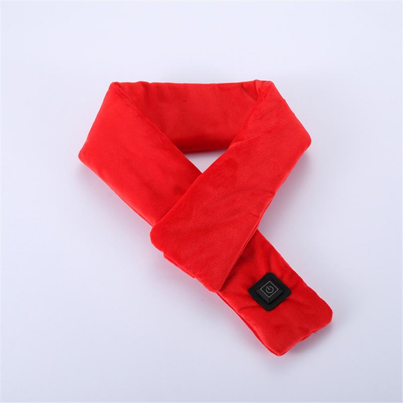 Electric Heating Bib Warm Men Women In Winter Heating Bib Multi-temperature Adjustable Bib Outdoor Hiking Riding Scarf: Red