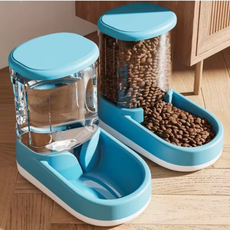 + Automatische voerbak en waterdispenser met grote capaciteit voor honden/katten, zwaartekracht - gevoed, geen stekker vereist