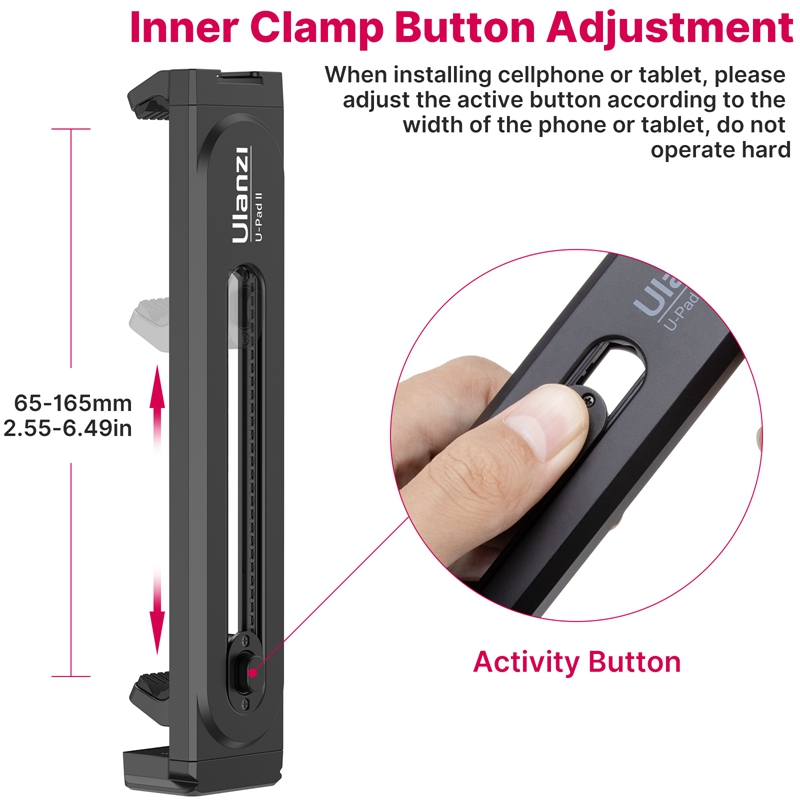 Ulanzi U-Pad II Universal Tablet Smartphone Tripod Mount for iPad Air Pro Mini with 1/4 Screw Cold Shoe for Microphone LED Light