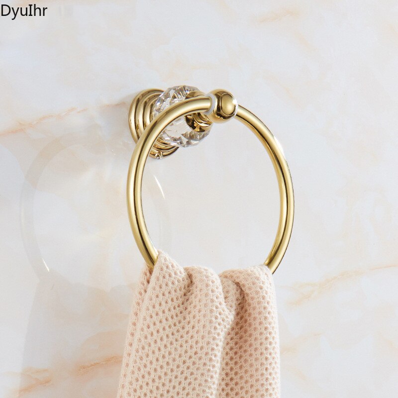 Europese Stijl Golden Crystal Handdoek Ring, Ring Handdoekenrek, Handdoek Opknoping Ring, Antieke Badkamer Handdoek Rek, badhanddoek Opknoping