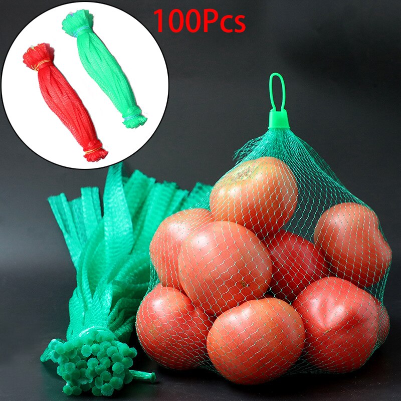 100Pcs Plastic Nylon Mesh Net Bags for Vegetable Fruit Egg Toys Food Storage Packaging Organizer Gardening Network