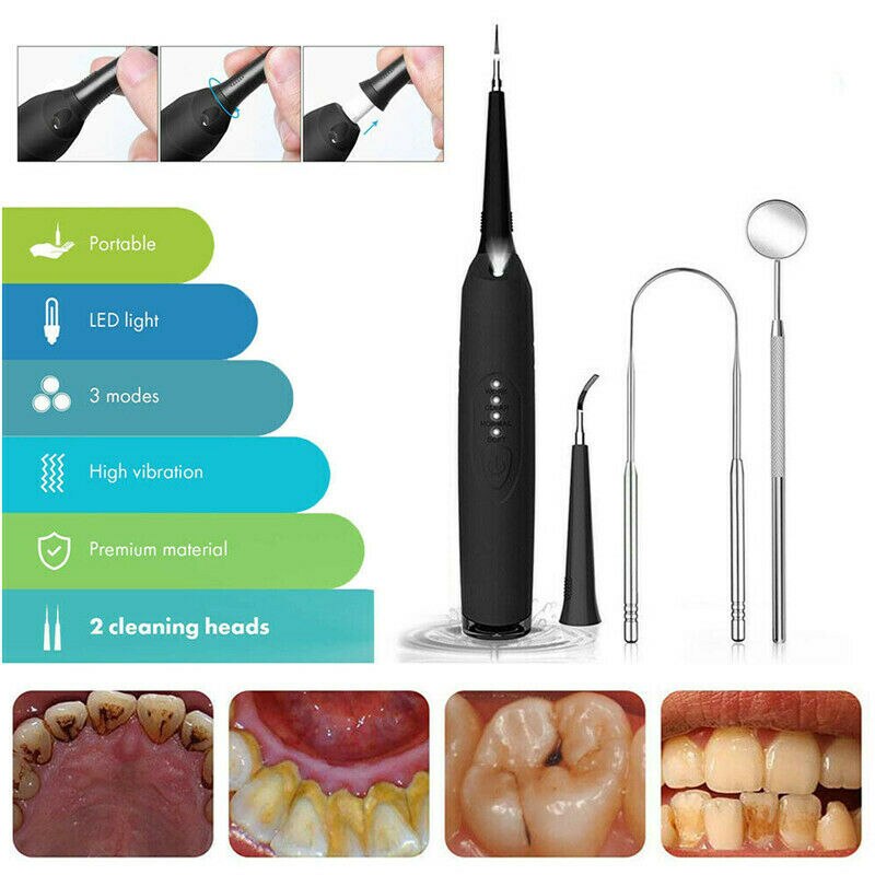 Détartreur dentaire électrique à ultrasons, pour retirer l'accumulation de tartre et blanchir les dents, hygiène buccale