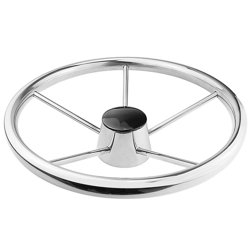 13-1/2 tums styr båt av rostfritt stål hjulet 5 talade 25 grad för marin yacht: Default Title