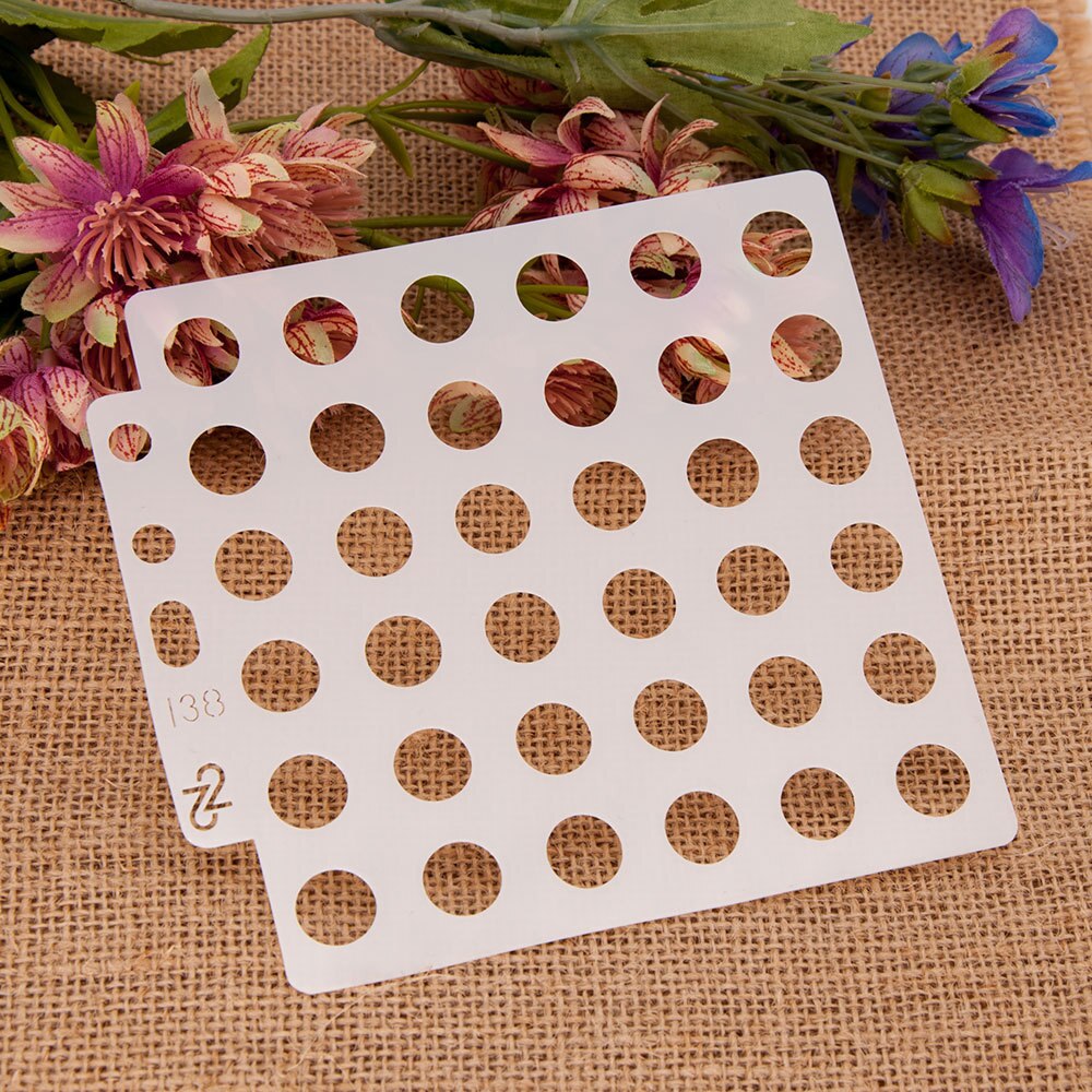 14.1cmx13cm Reusable Plastic Mandala Stencils Painting Templates for Painting DIY Art Projects(Round) S138