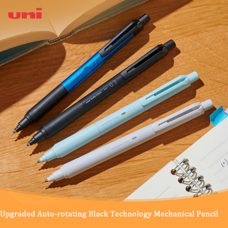Uni Schwarz Technologie Minenrotations-Druckbleistift, verbesserte KURU Toga 0,3 mm/0,5 mm automatische Bleistifte, professionelle Malerei, Kunst