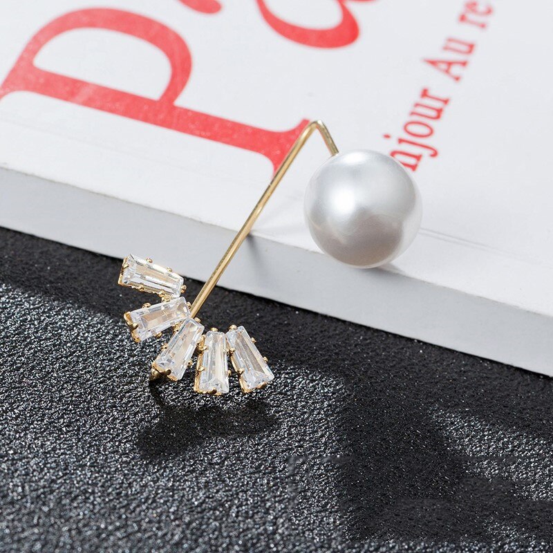 neue Perle Brosche Anti-Blendung Kleidung Festen Stift Blume Strass Metall Stifte Schnalle Broschen für Frauen Zubehör: 1