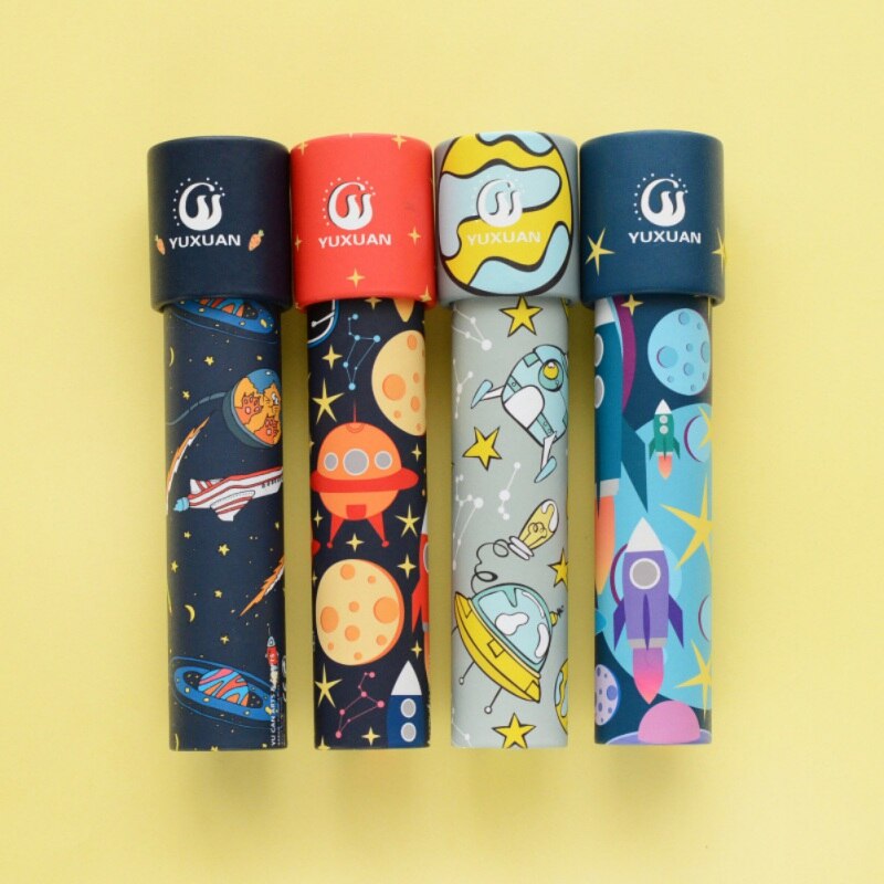 Mode Baby Caleidoscoop Speelgoed Cartoon Caleidoscoop Kinderen Speelgoed Roterende Caleidoscoop Planetaire Serie: WHITE