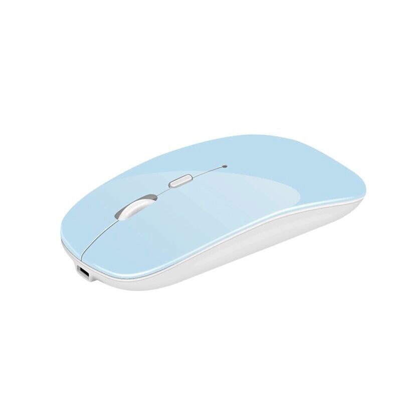 Draadloze Muis Bluetooth Oplaadbare Muis Draadloze Computer Stille Mause Ergonomische Mini Muizen Usb Optische Muizen Voor Pc Laptop: Sky Blue