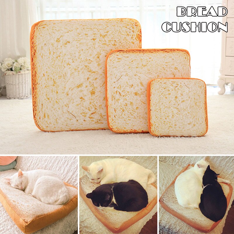 Brood Katten Bed Toast Brood Slice Stijl Huisdier Matten Kussen Zachte Warme Matras Bed Voor Katten Honden DC156