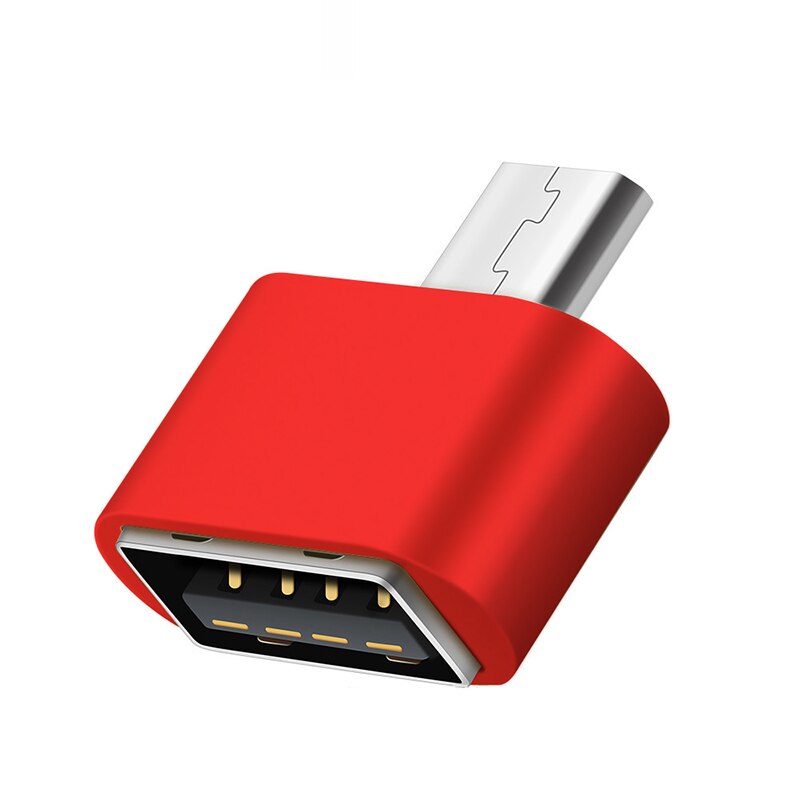 1PCS Mini Micro USB OTG Adapter Male To USB2.0 Converter For Samsung Xiaomi Huawei LG Android Phone USB OTG Adapter: Rood