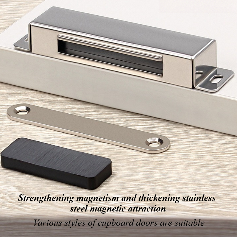 1 stk. magnetlås til køkkenskabslåger i rustfrit stål til tv-bord, skab og andre møbler, skuffedør