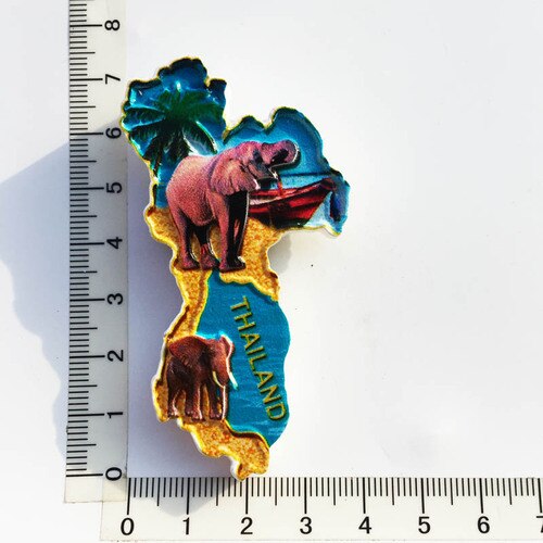 Køleskabsmagneter thailand turist souvenir tu tu bil elefant kort dekorative harpiks håndværk magneter til køleskabe ideer: 3