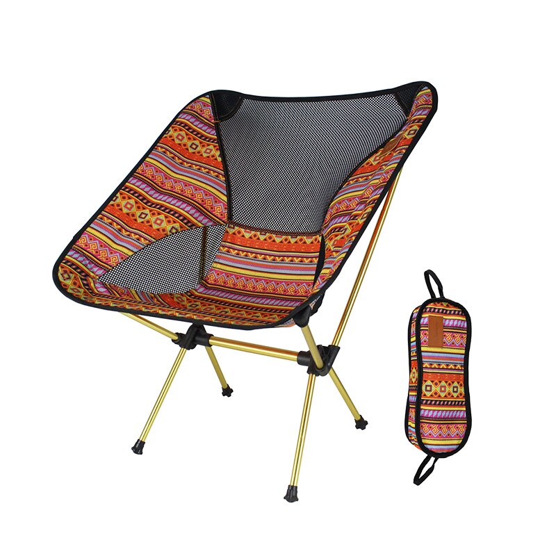 Campingstol bærbar foldestol udendørs vandre fiskestole til haven indendørs ultralet stol med opbevaringspose: Farve 2