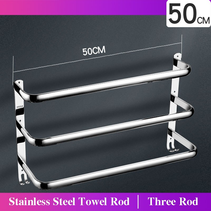 Badkamer Handdoek Houder Rvs Douche Rack Enkele Staaf Layer Muur Gemonteerde Multilayer Handdoek Hanger Met Haak Benodigdheden