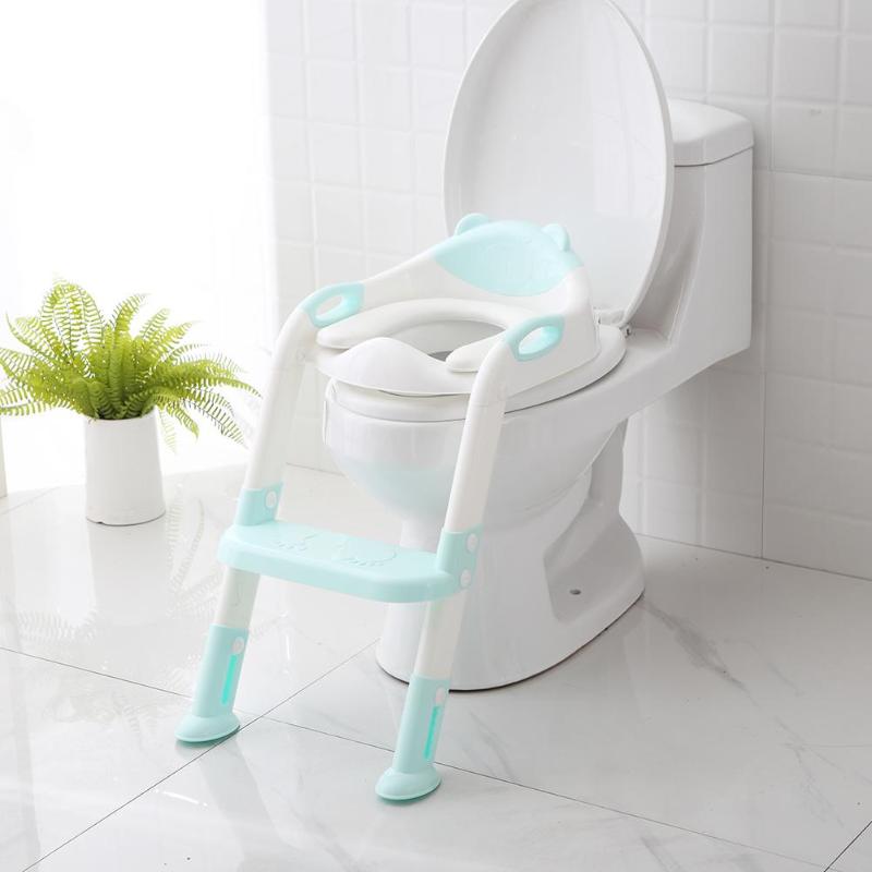 Kids Toilet Training Seat Folding Baby Potty Infant With Adjustable Baby Ladder Toilet ladder Folding Seat Toilet 1-7Y