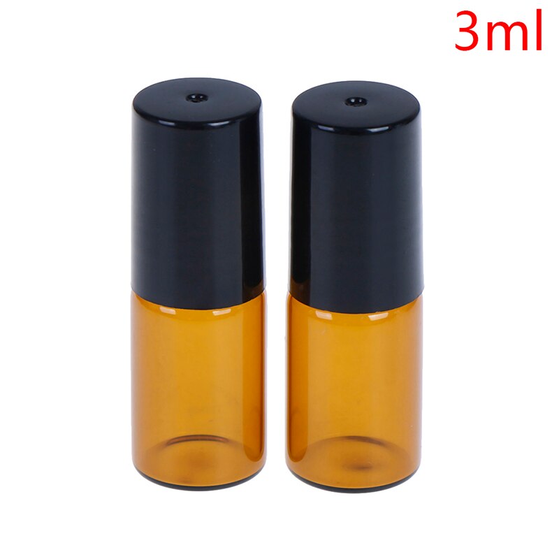 2/5/10 sztuk pusty stal nierdzewna metal bursztyn szkło olejek butelka typu rolka-na fiolki z kulką robić aromaterapii perfum