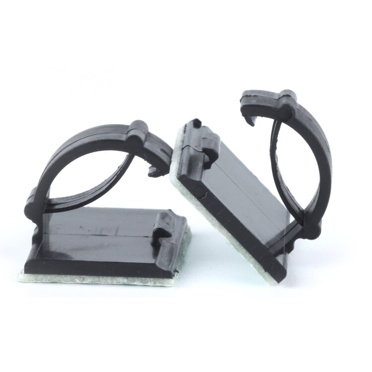 10pcs WCC-2 Cable Clamp Self Adhesive Wire Clip Tie Fixer Mounting Desk Line Holder Organizer Management Fastener White Black