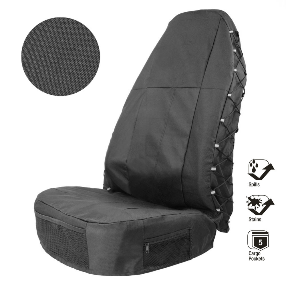 Jingjingold Oxford Waterdichte Universele Emmer Hoge Back Seat Cover Multi-Zakken Opslag Houder Protector 1 Pack