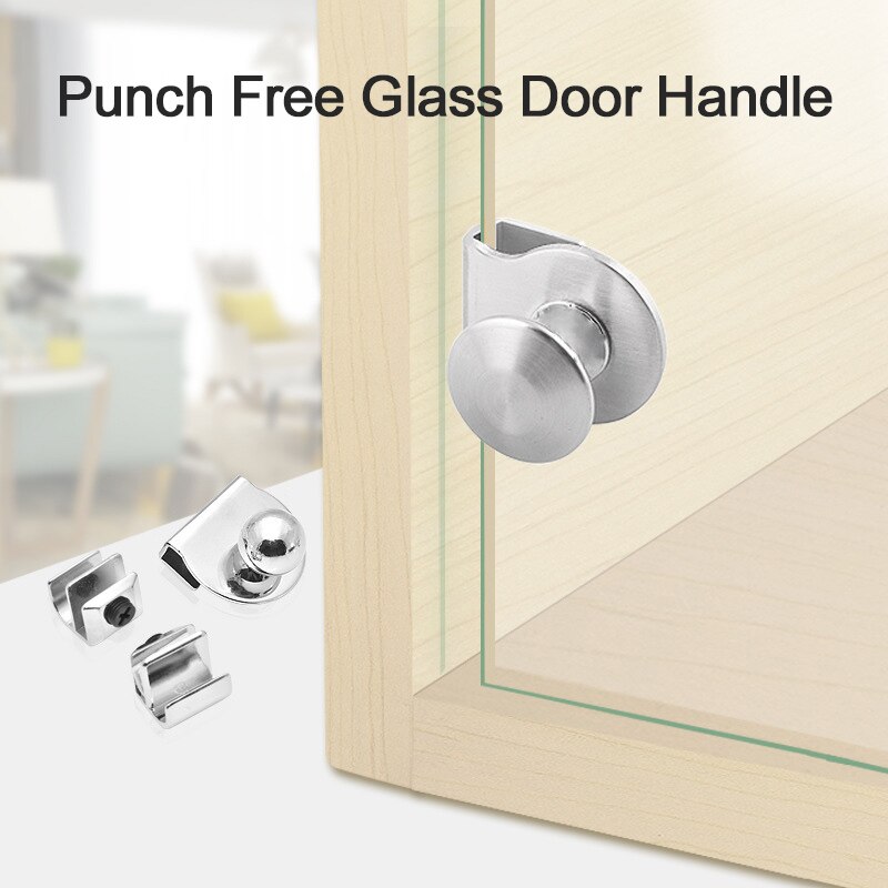 Poignée de porte en verre sans perçage, pince/clips pour bureau, porte en verre, vitrine, armoire, tiroir, quincaillerie de meubles