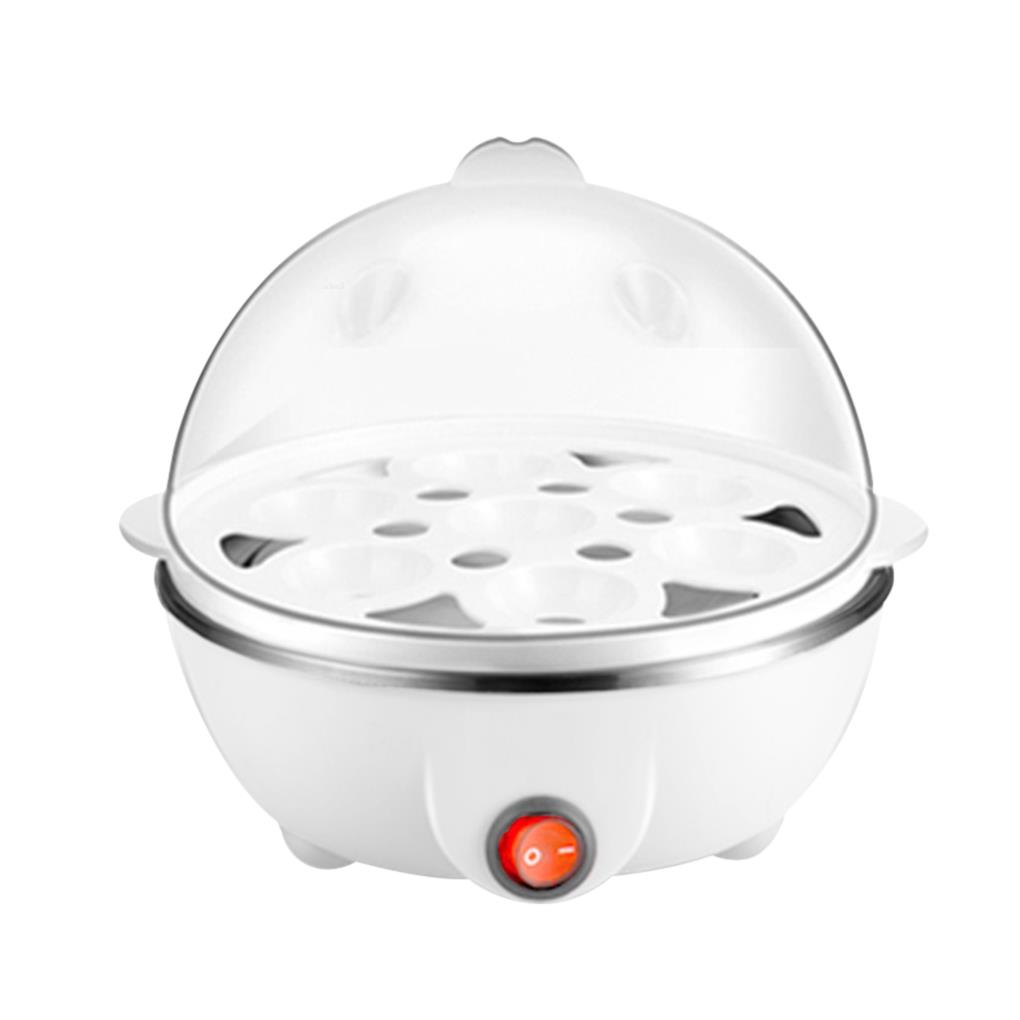 Egg Steamer Mini Single Layer Poacher Plastic Kitchen Egg Cooking Tool Home Cookware Gadget US Plug: White
