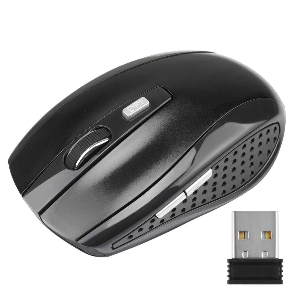 Souris professionnelle DPI 2.4GHz souris sans fil 6 boutons souris de jeu souris sans fil Gamer avec récepteur USB pour ordinateur portable: black