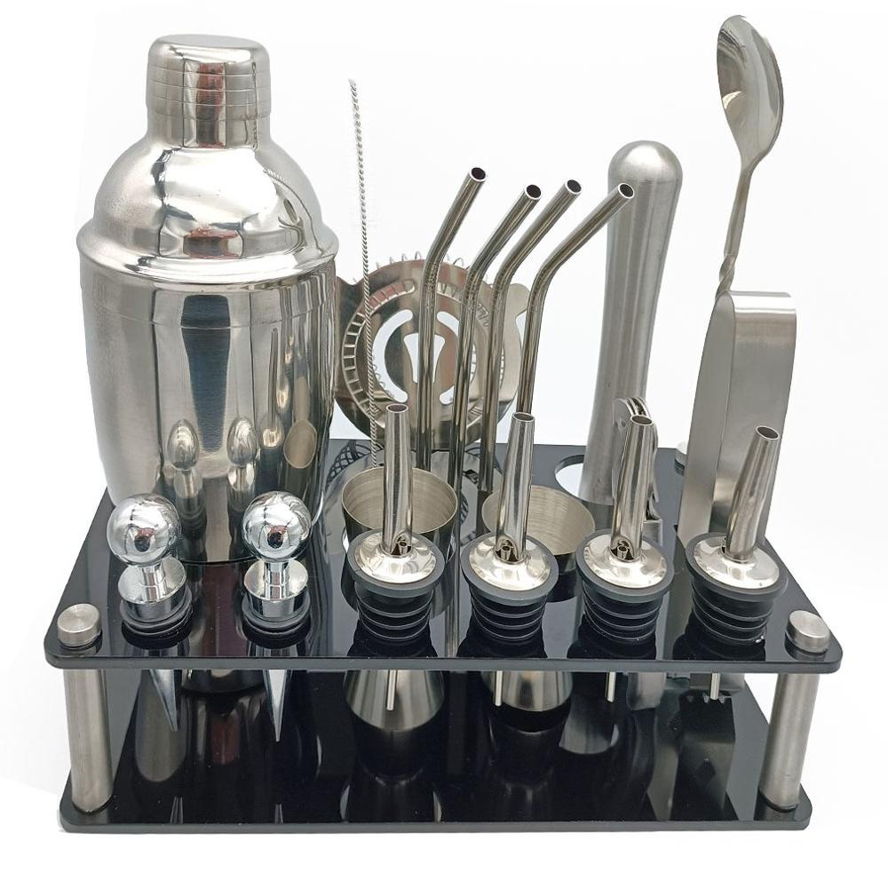20 Piece Set Acrylic Set Cocktail Shaker Bar Tool Shaker Bartending Tool Set Wine Glass Cocktail Mixer: 550ml