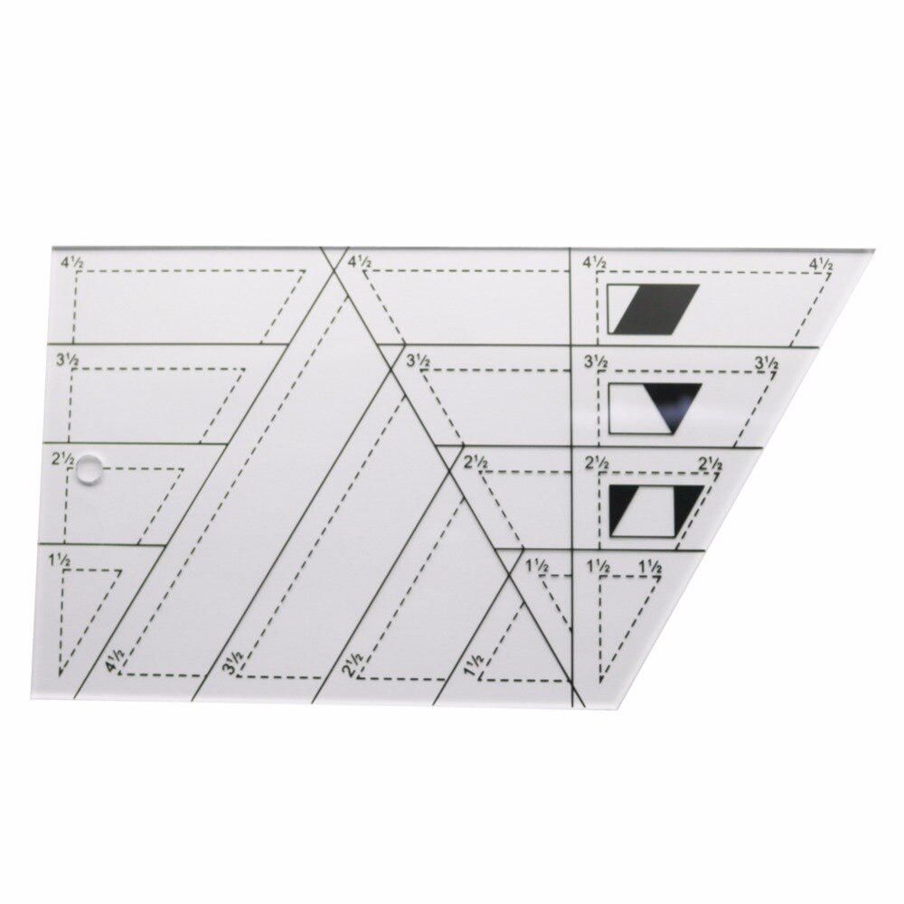 1 Pc 21*11.5cm Acrylic Multifunctional Polygon Rulers Trapezoid Patchwork Drawing Sewing Measuring Ruler Office School Supplies