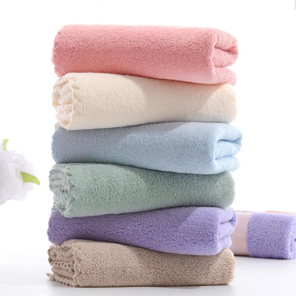 1PC Coral Fleece Lightweight Towel Color Water Absorbent Face Towels Home Velvet Textile For Spa Clean Bath Bathing Towel