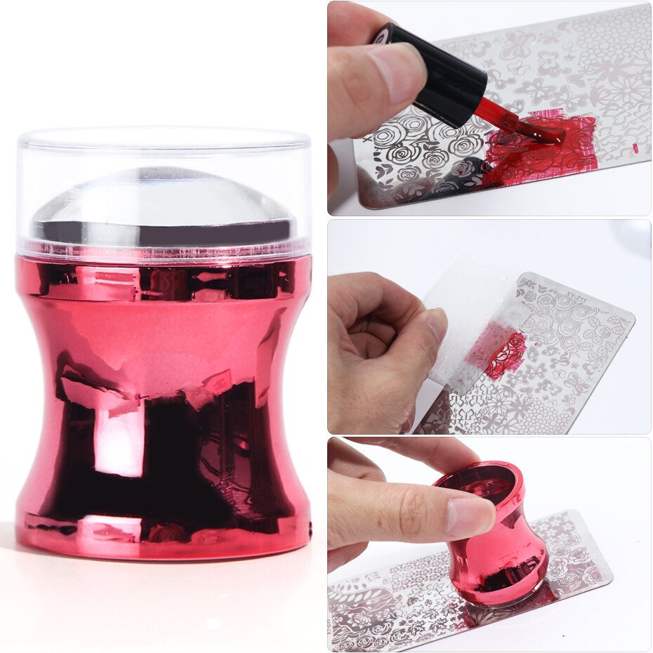 Tampons pour ongles en Silicone transparent, 3 pièces de transfert de vernis, kit de pochoir imprimé pour Nail Art, accessoires de manucure, NT1033