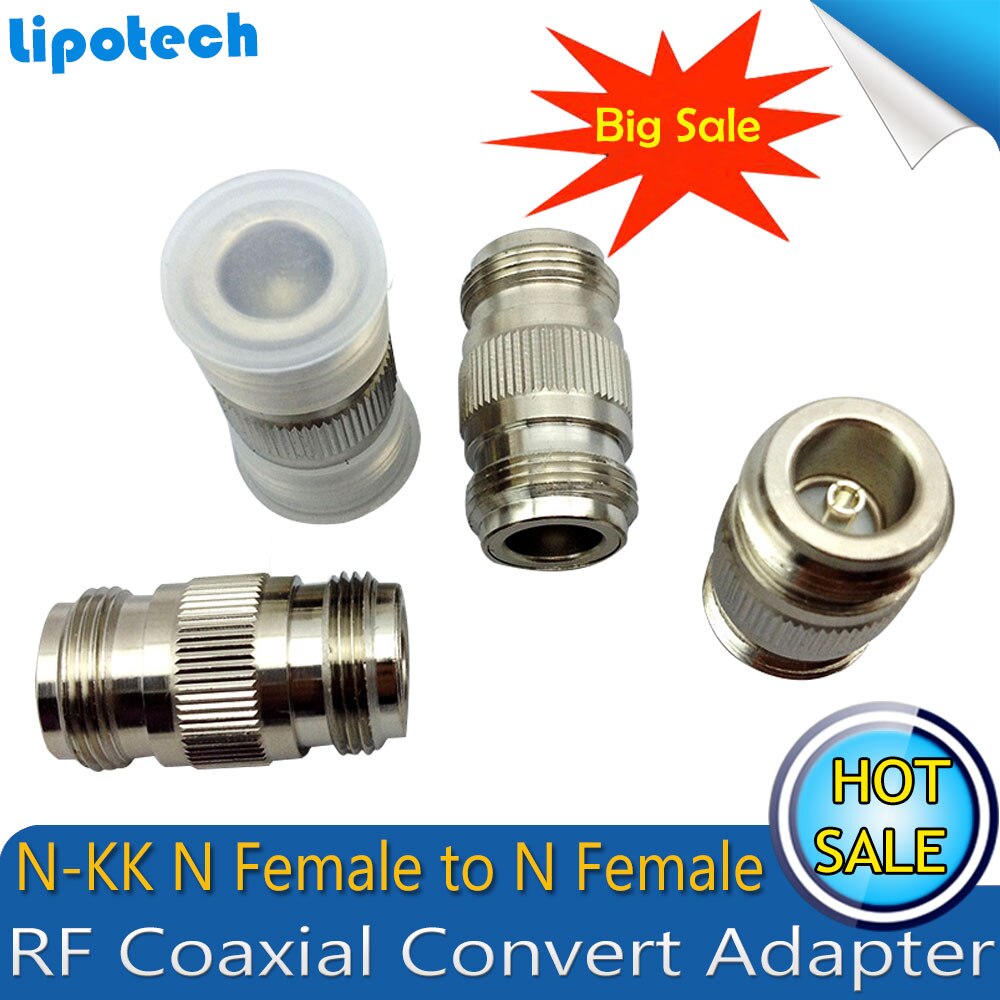 2pcs/lot N-Type N-KK N Female to N Female Dual Pass Connector RF Coaxial Connectors Convert Adapter Lead Alloy Surface