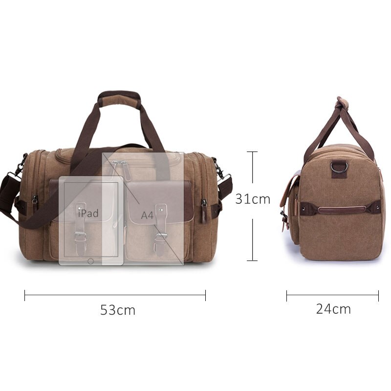 35l unisex canvas outdoor sporttas voor heren, multifunctionele weekendtas, schoudertas, reistas, fitnesstas, crossbodytas