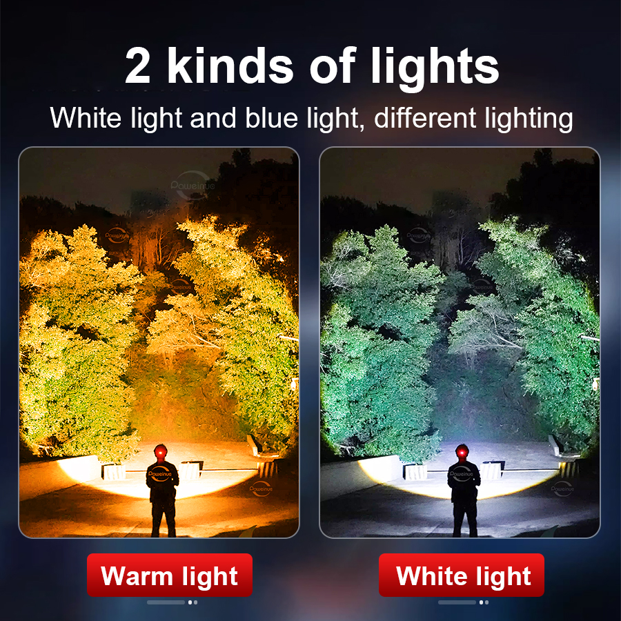 Warm/White Powerful LED Headlamp Fishing Headlight Rechargeable Head Flashlight High Power Outdoor 18650 Head Lamp Fishing Light