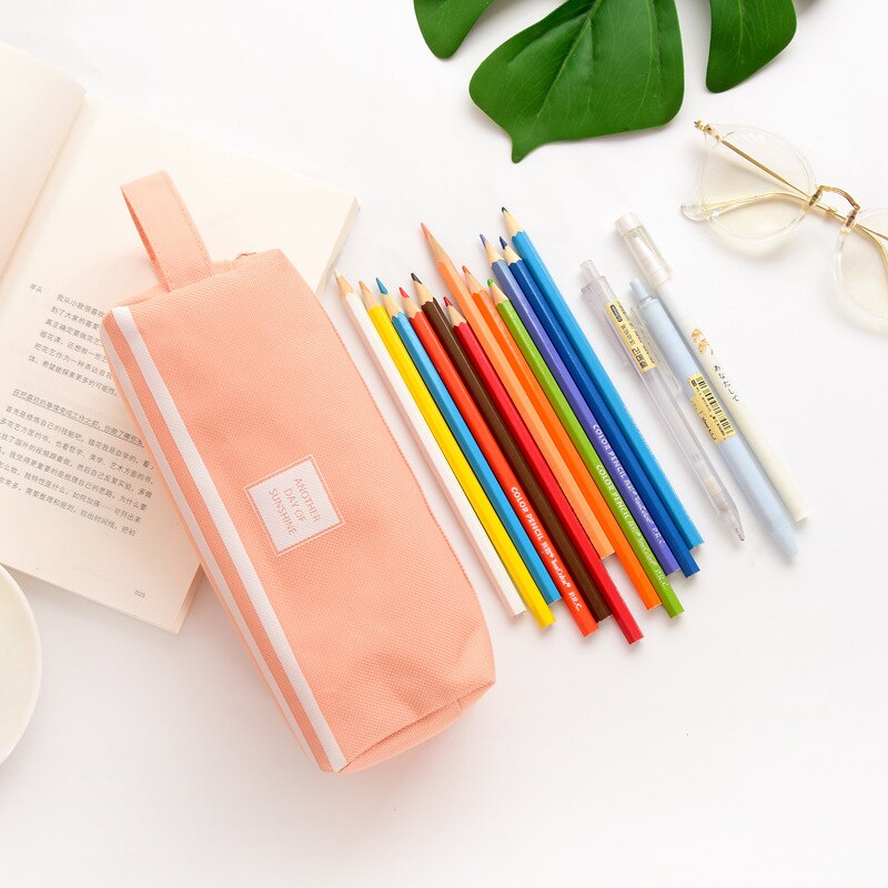 Preciosa cartuchera para niñas, bolsa de almacenamiento de bolígrafo, 2 compartimentos, maquillaje, monedero para mujer PUO88