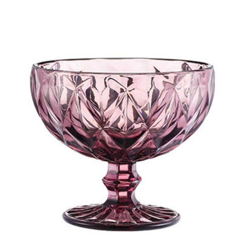 Gobelet en verre pour Cocktail, Restaurant, verre à vin, glace, yaourt, Pudding, Dessert, bol, tasse à gâteau, récipient à collation: Pink c