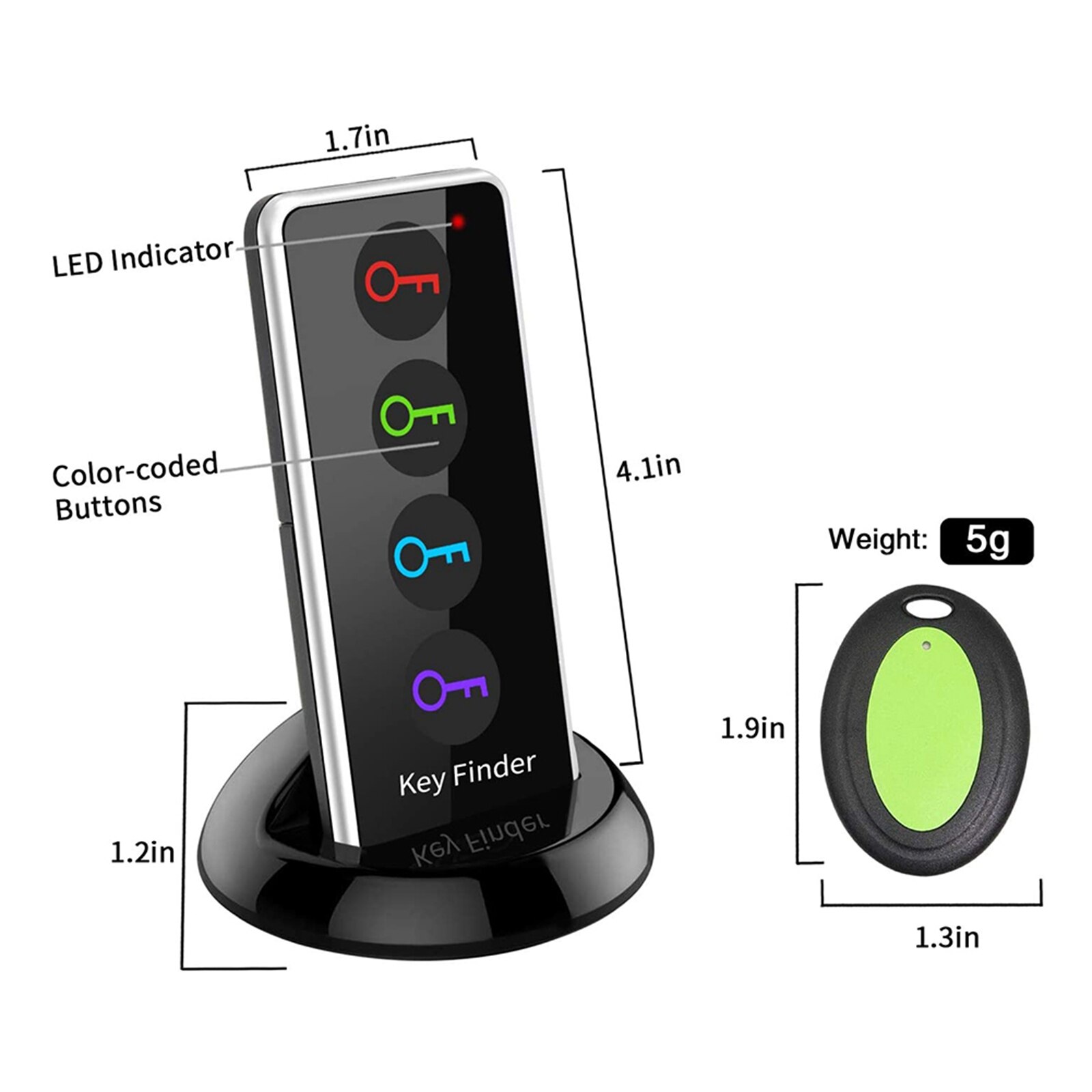 Key Finder Draadloze Locator Tracker Smart Activiteit Tracker Anti-Verloren Voor Telefoon Bagage Tas Huisdier Afstandsbediening Met Torch