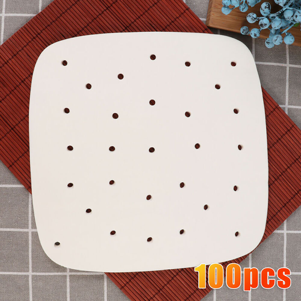 100Pcs Air Friteuse Papier Liners Perkament Pannen Bakken Accessoires Non-stick 7.5 ''Keuken Papier Lucht Friteuse Pad papier Siliconen Olie