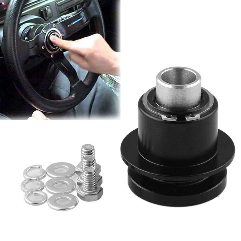 360 Steering Wheel Quick Release Disconnect Hub IMCA Aluminum Black 360 Degree 3 Hole