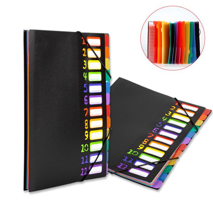A4 Student Paper Folder Classification Folder Rainbow Color Insert Classification Page PP Folder Information Book Sheet Folder