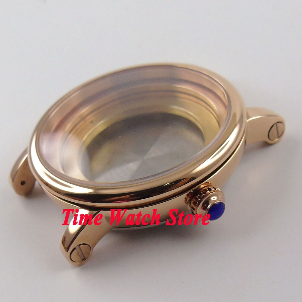 43mm Debert fit ETA 2836 movement Rose gold plated stainless steel watch case C78