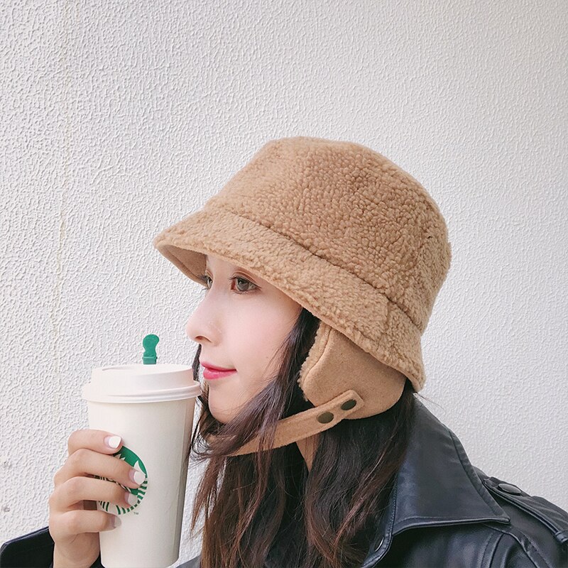 Winter warme dames bombermutsen voor dames heren effen oorkleppen fleece ushanka zachte mutsen rusland hoeden  ad0796: Kameel